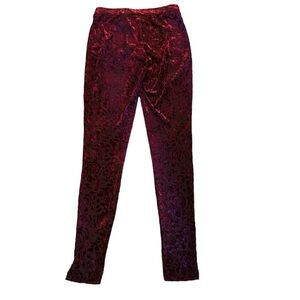 ⭐️ NORDSTROM Burgundy Floral Burned Velvet Leggings